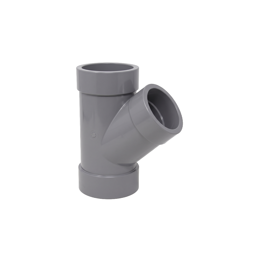 Tés à 45° en PVC gris M1 – Image 1