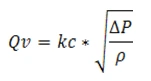 Formule de calcul du débit par organe déprimogène