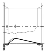 Schéma en coupe d'un tube de Venturi normalisé