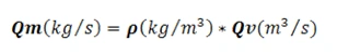 Formule de calcul du débit massique Qm